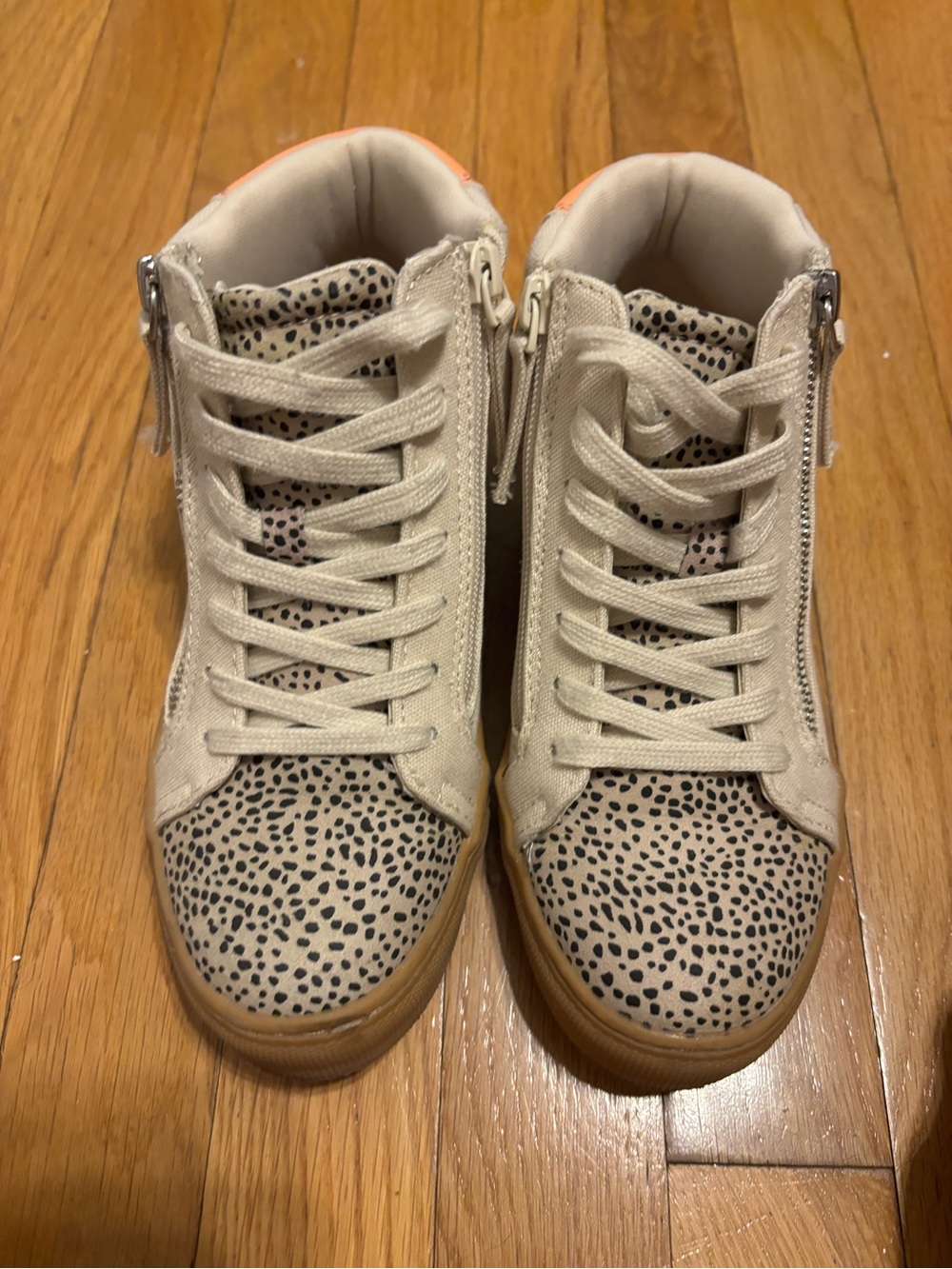 a new day Cream Leopard-Print High-Top Sneakers